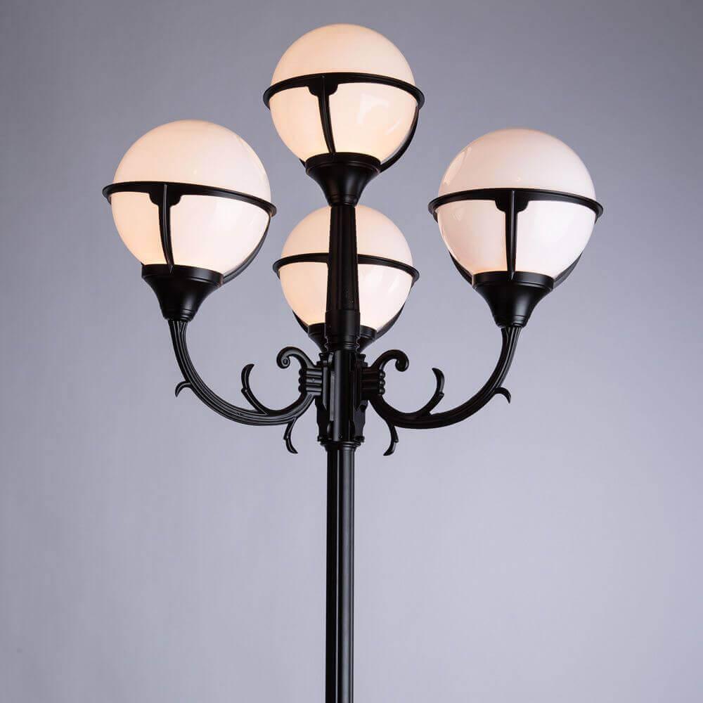 Садово-парковый светильник черно-белый с 4 плафонами Arte Lamp Monaco ARTE LAMP ФОНАРЬ 00-3895273 Белый;черный  - Вид №2