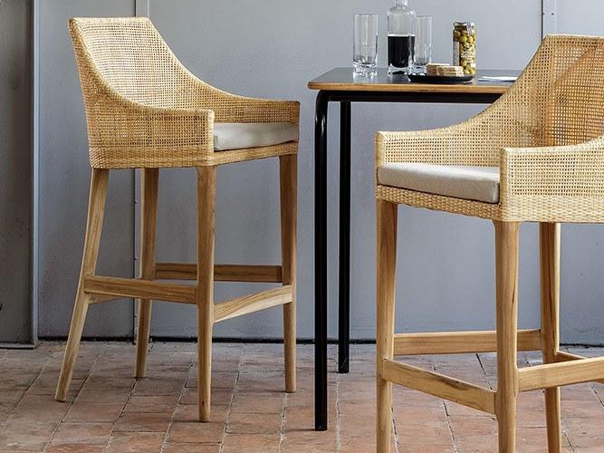 Kok Maison Барный стул из ротанга со спинкой Saigon sun-id-1500798 - Вид №2