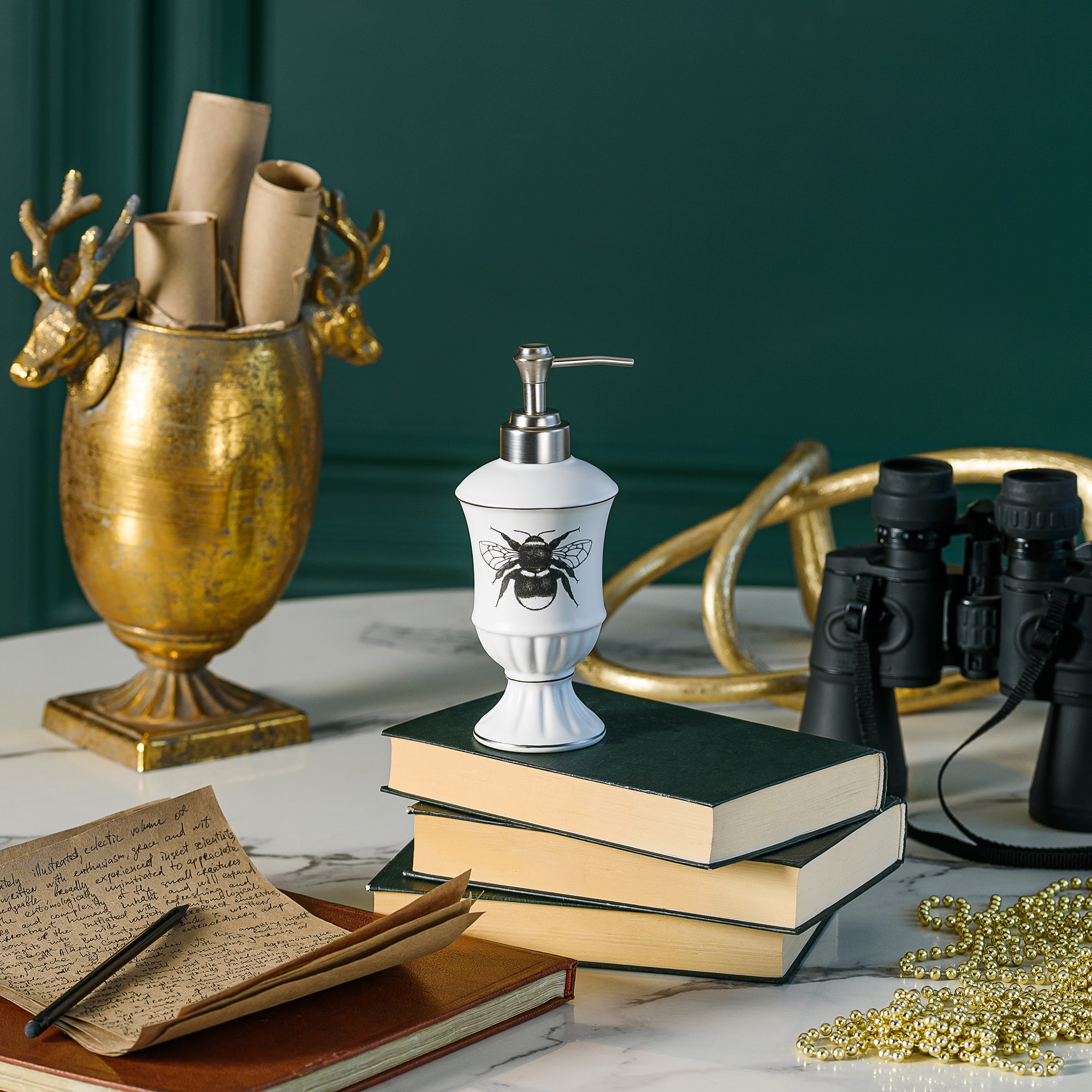 89097050 Дозатор для жидкого мыла цвет белый Buzz Fauna Santreyd  - Вид №4