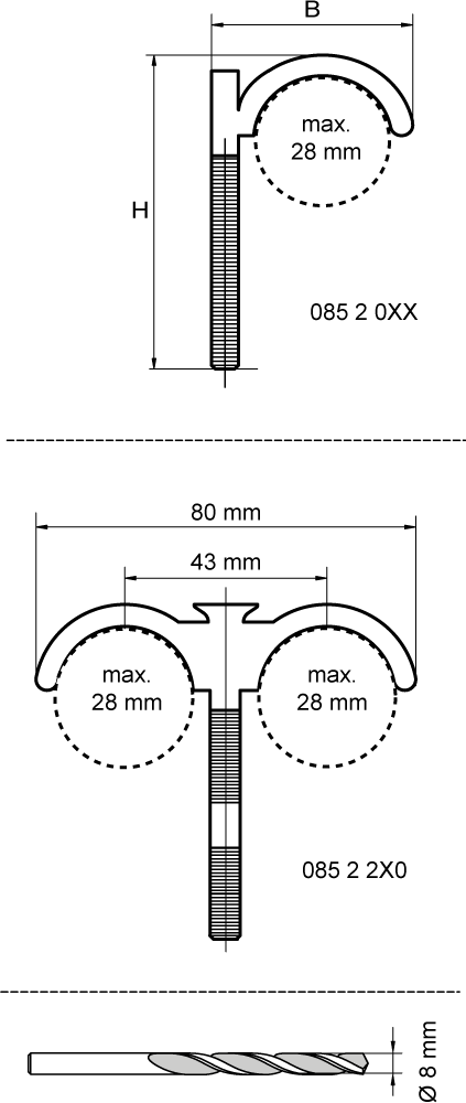 0852013 Монтажные профиля BIS Дюбель крюковой для монтажа труб к полу WALRAVEN  - Вид №1
