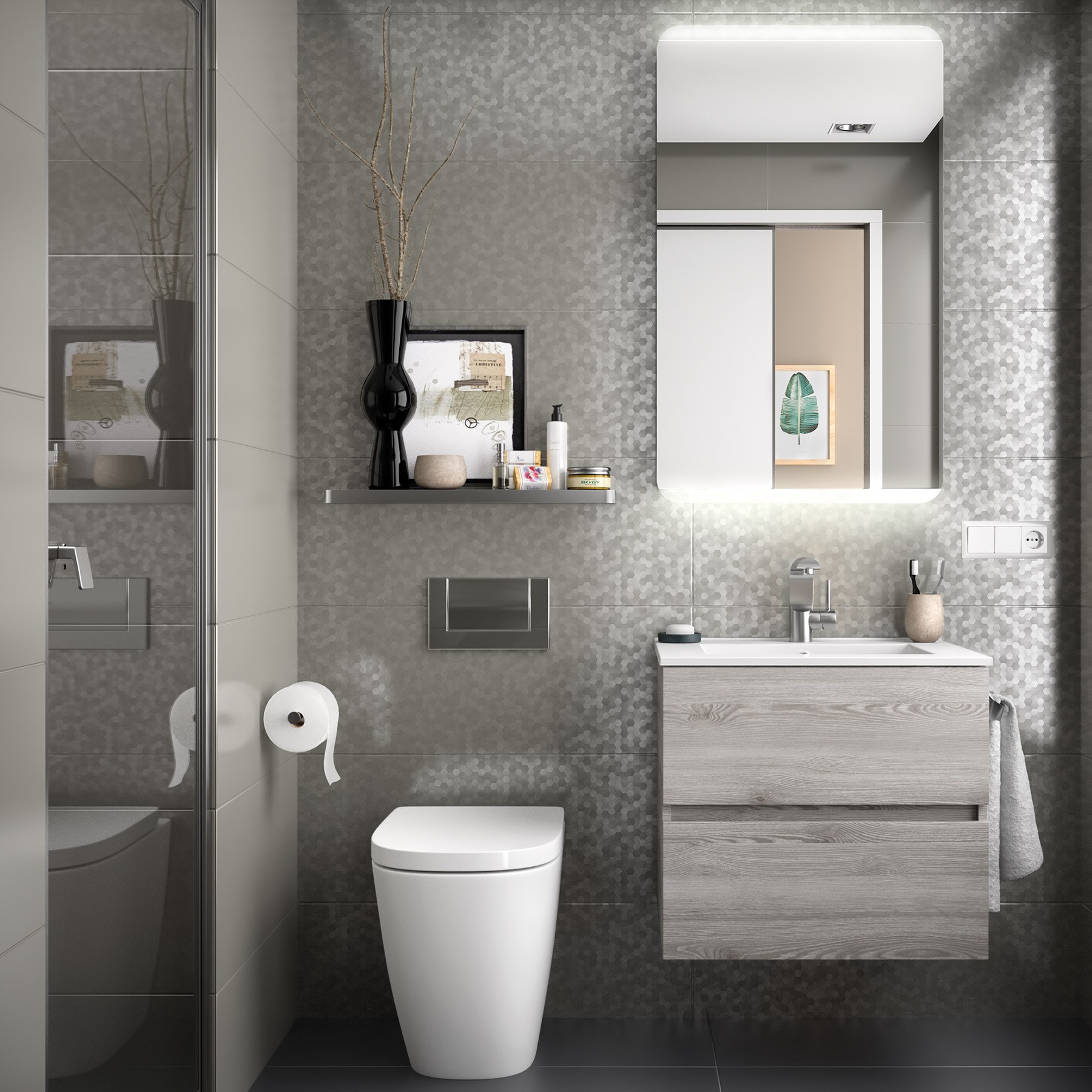 26553 SALGAR Мебель для умывальника FUSSION LINE 600 2 ящика BAY PINE 598 x 540 x 450 мм Лавровая сосна