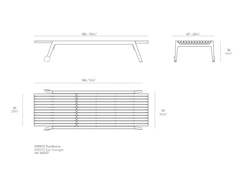 Полипропиленовая откидная Садовая кровать Vondom Spritz ARCH-00141096 - Вид №8