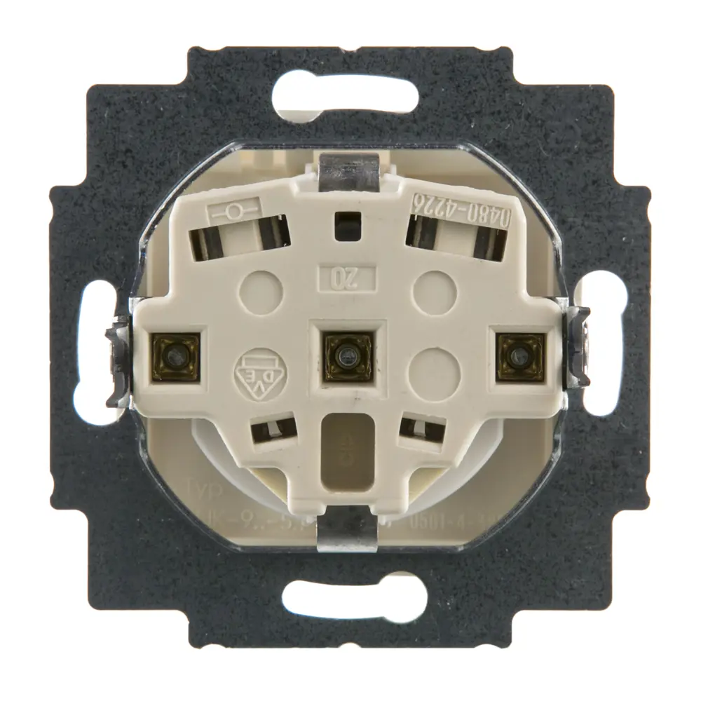 Розетка встраиваемая ABB Basic 55 с заземлением с крышкой цвет белый STLM-2118164 - Вид №2