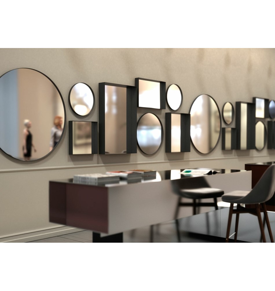 FROST Зеркало круглое 4134, Ø40cm » черное Алюминий Черный U4134-B  - Вид №1