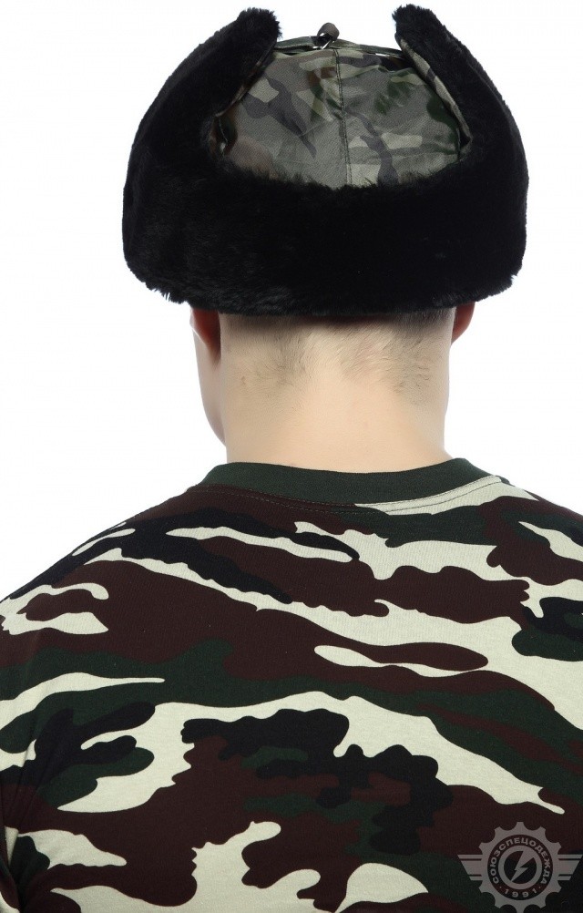 61509 Шапка-ушанка камуфляж зеленая  Камуфляжная форма  размер 57 Спецодежда  - Вид №3
