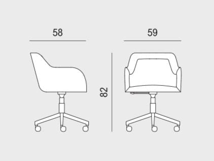Ткань операционный офисный стул с колесами Viganò Maggy ARCH-00112951 - Вид №3