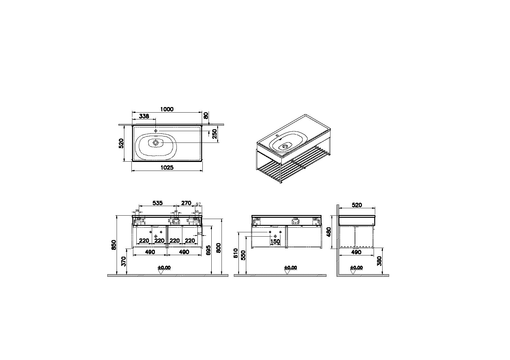 66042 Раковина Vitraglobal Equal - Вид №1