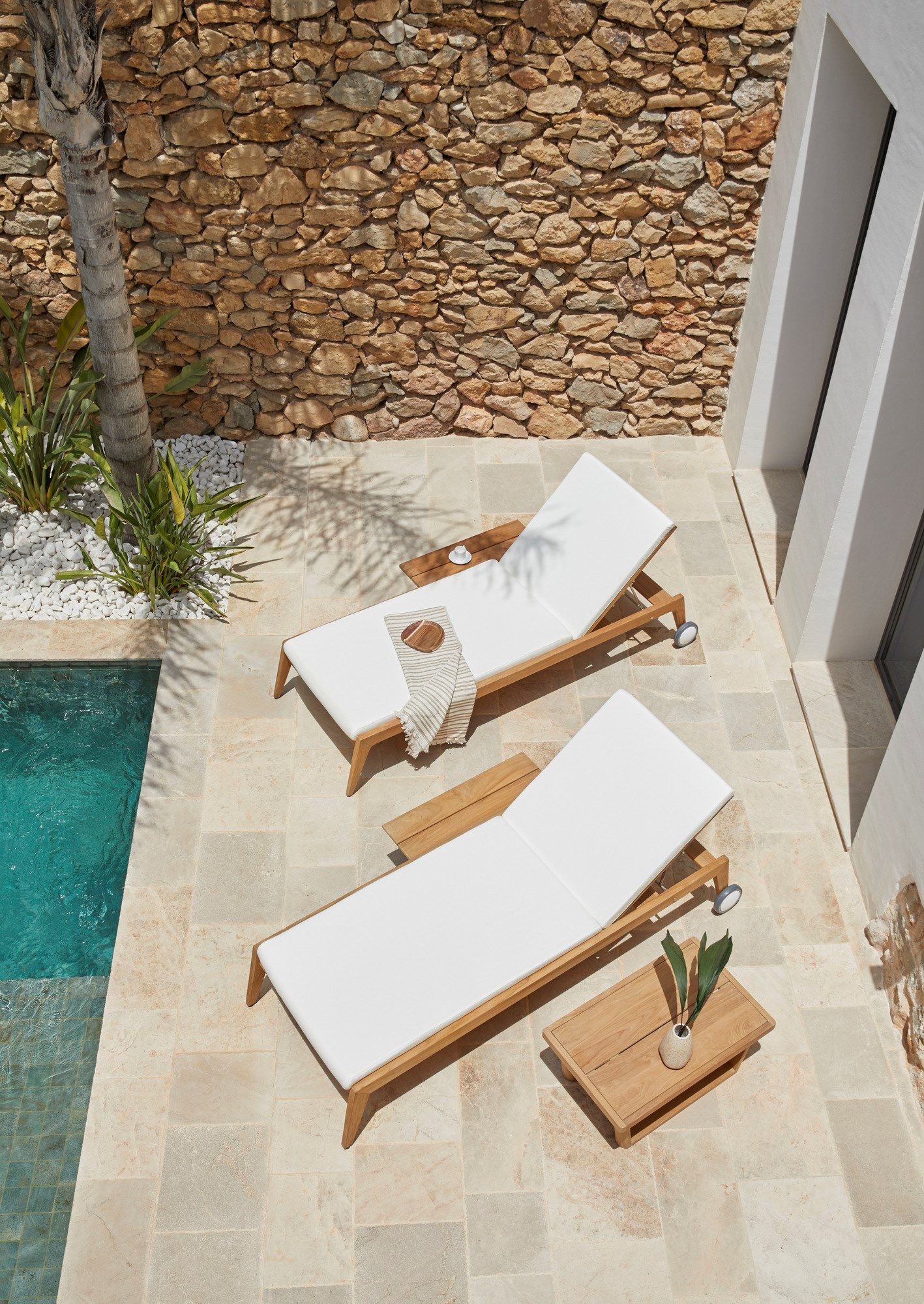 Садовая кровать с откидной спинкой из тикового дерева с колесами POINT Paralel ARCH-00036556 - Вид №1