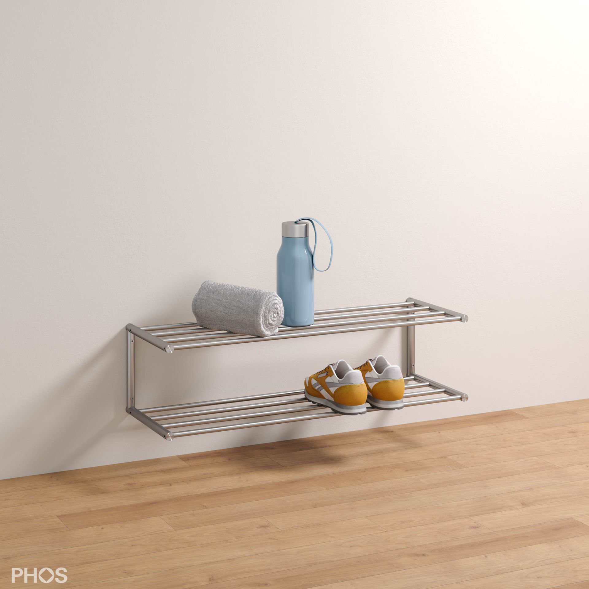 SR600-2W Полка для обуви настенная, 1 поле, 2 уровня, ширина 60 см PHOS  - Вид №2