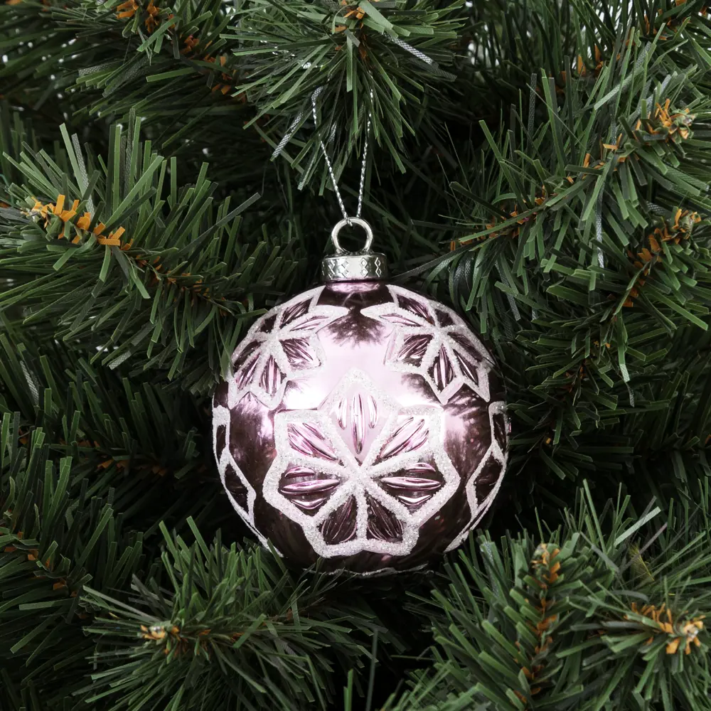 85156518 Елочный шар «Изгибы» ø8 см пластик розовый STLM-0962634 Santreyd  - Вид №2