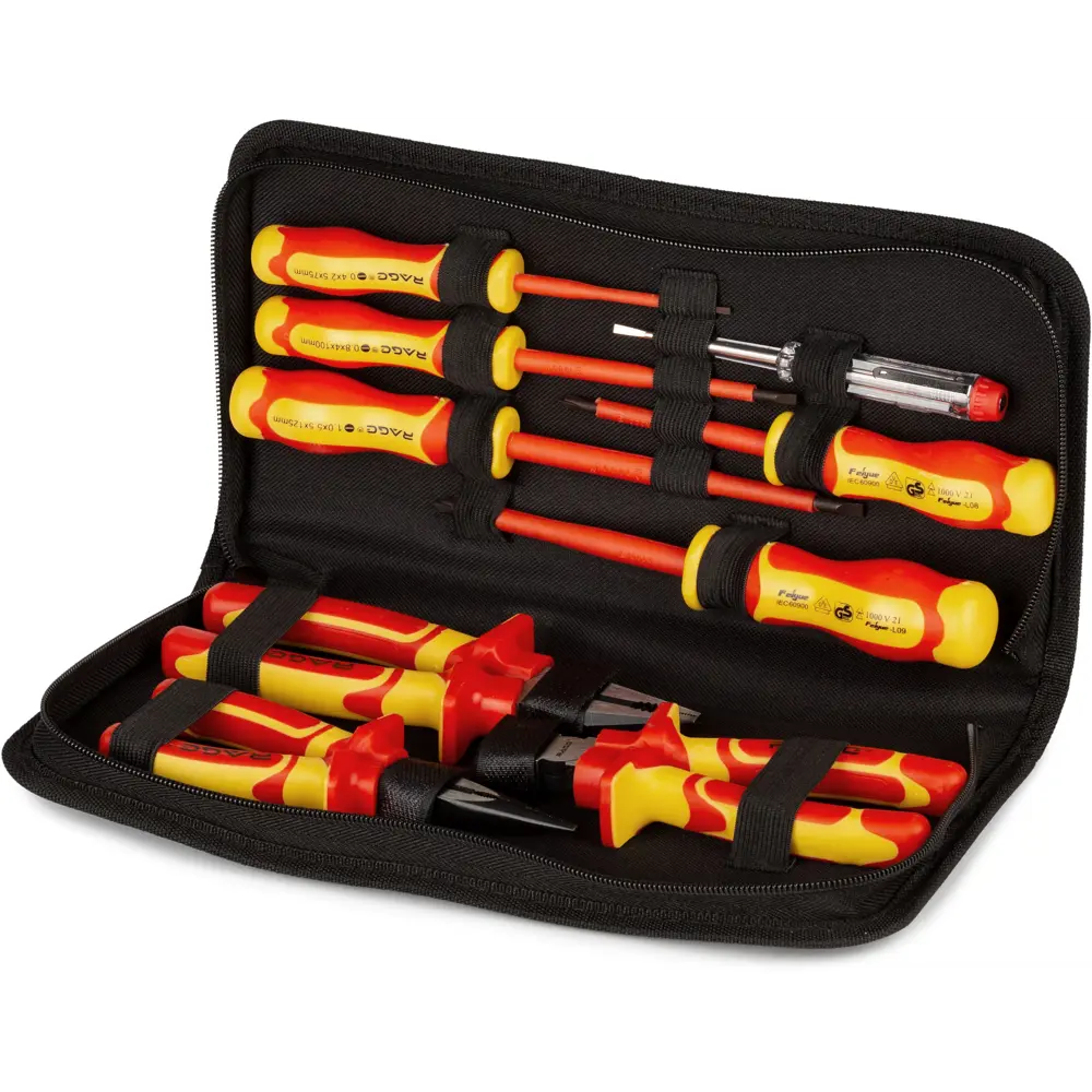 Профессиональный набор диэлектрического инструмента RAGE 9 предметов для электромонтажных работ 87481935 STLM-0074004