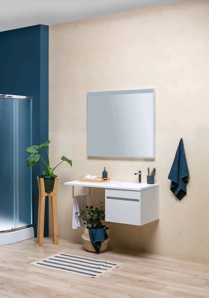 Тумба с раковиной Aquanet Токио 120 R белый (подвесная, 1 ящик) 0023691600235500 - Вид №15