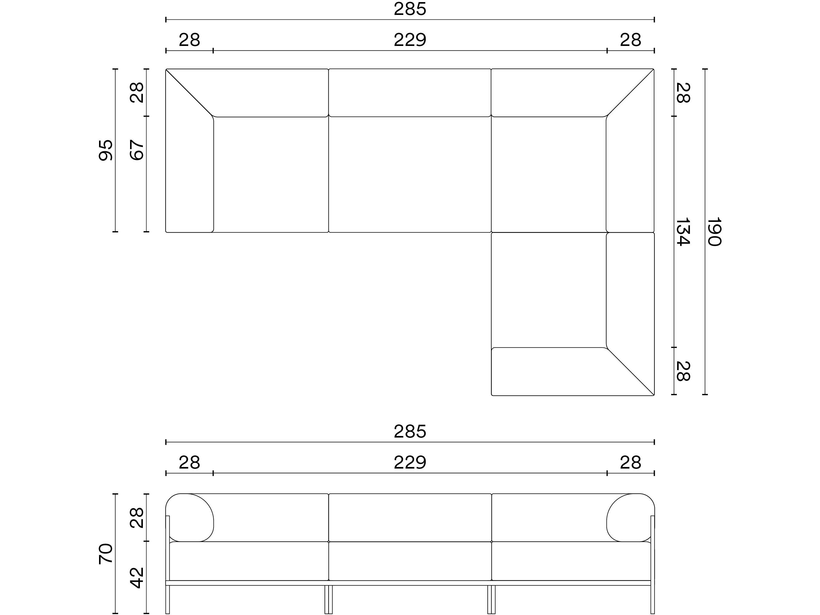 4-местный угловой диван из ткани Noah Living ARCH-00009445 - Вид №7