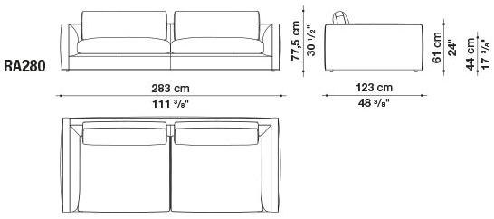 B&B Italia 3-х местный кожаный диван Richard sun-id-1369376 - Вид №3