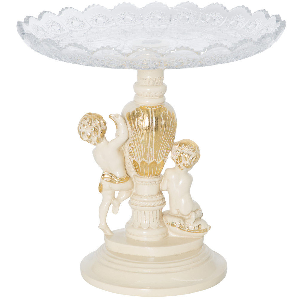 52093 BOGACHO Фруктовница-конфетница Путти - 7 Айвори мрамор / стекло  - Вид №3