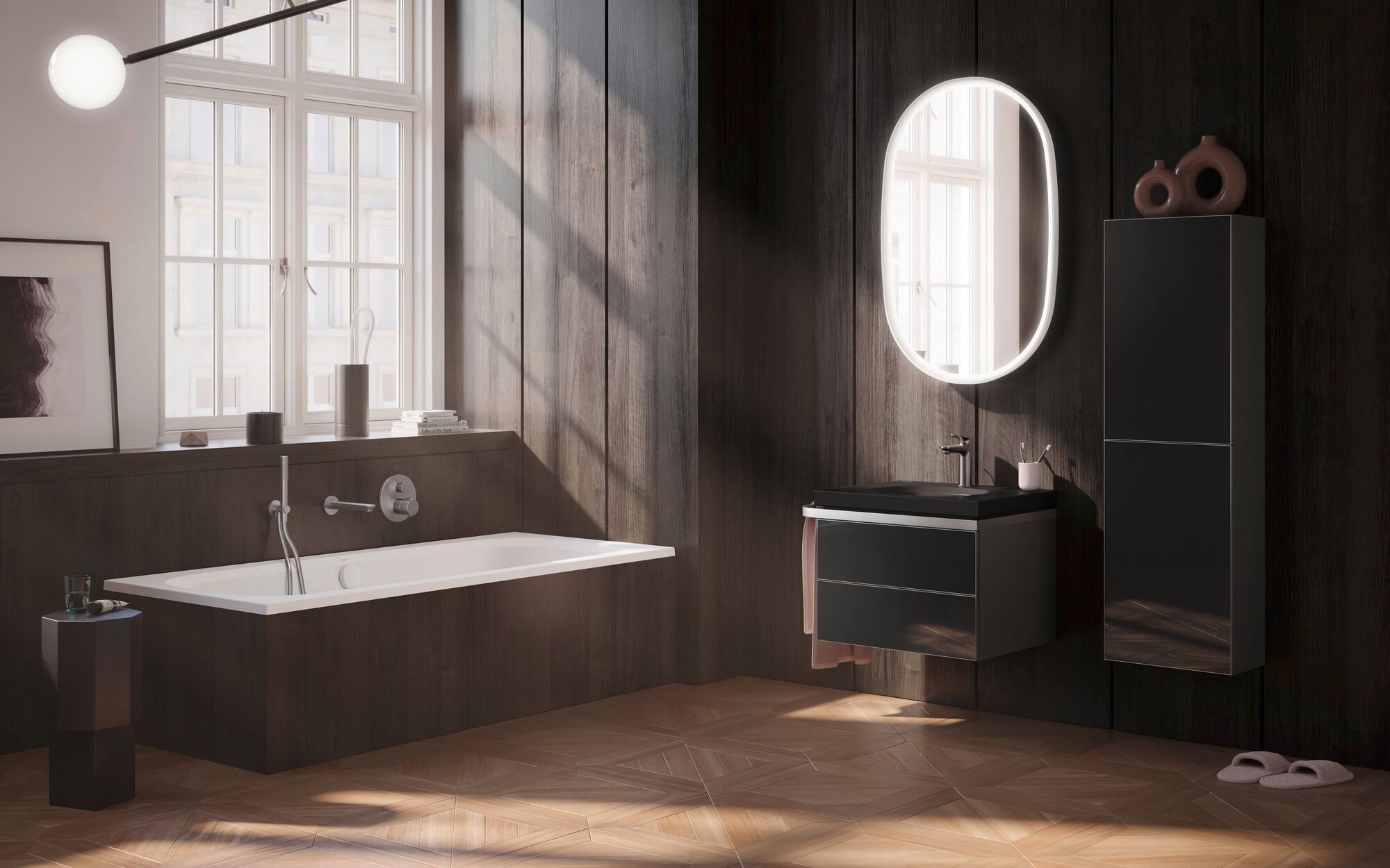 Прямоугольная керамическая ванна с утопленным джакузи Duravit Aurena ARCH-00137841 - Вид №1