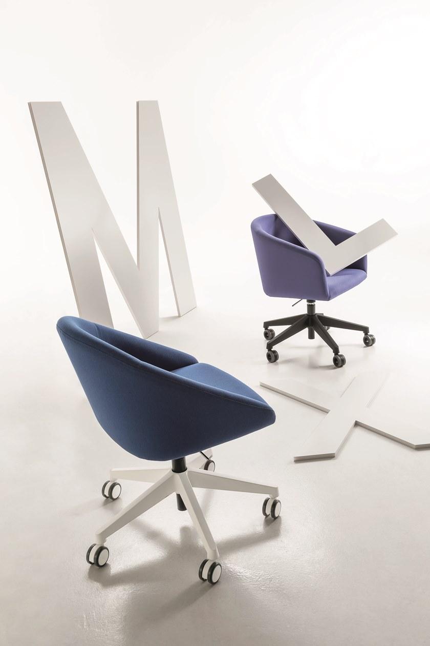 Luxy Вращающееся кресло из ткани с подлокотниками Bloom 4blfn58, 4blfb60 - Вид №6