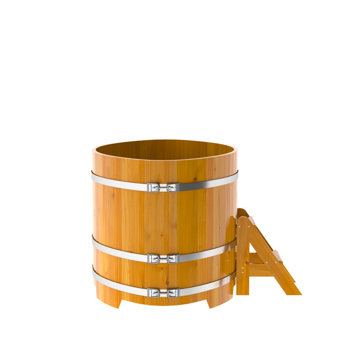 2278 Купель овальная из лиственницы Рустик 1,02х1,68х1,0 натуральная Alyarus  - Вид №3