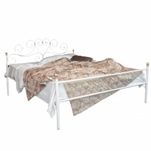 Кованая двуспальная кровать 180х200 с одной спинкой белая "Кармен" FRANCESCO ROSSI КАРМЕН 134641 Белый