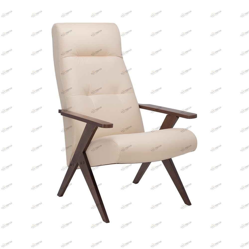 Кресло с деревянными подлокотниками орехLeset Tinto Polaris Beige IMPEX ДИЗАЙНЕРСКИЕ 00-3967039 Бежевый;коричневый 