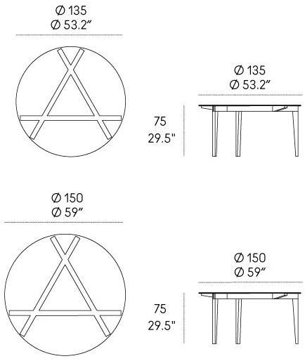Casamania & Horm Круглый стол из дерева и стекла Autoreggente sun-id-1475312 - Вид №4