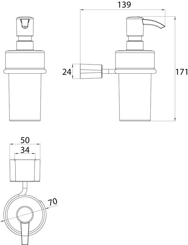 Emco Bad Дозатор мыла со стеклянной стенкой Logo2 sun-id-1507708 - Вид №2