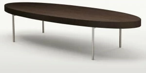 Maxalto Низкий овальный журнальный столик из массива дерева Ebe