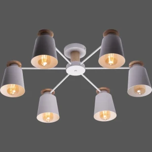 Люстра подвесная Ritter Volante 52443 4 6 ламп Е27 цвет белый/дерево