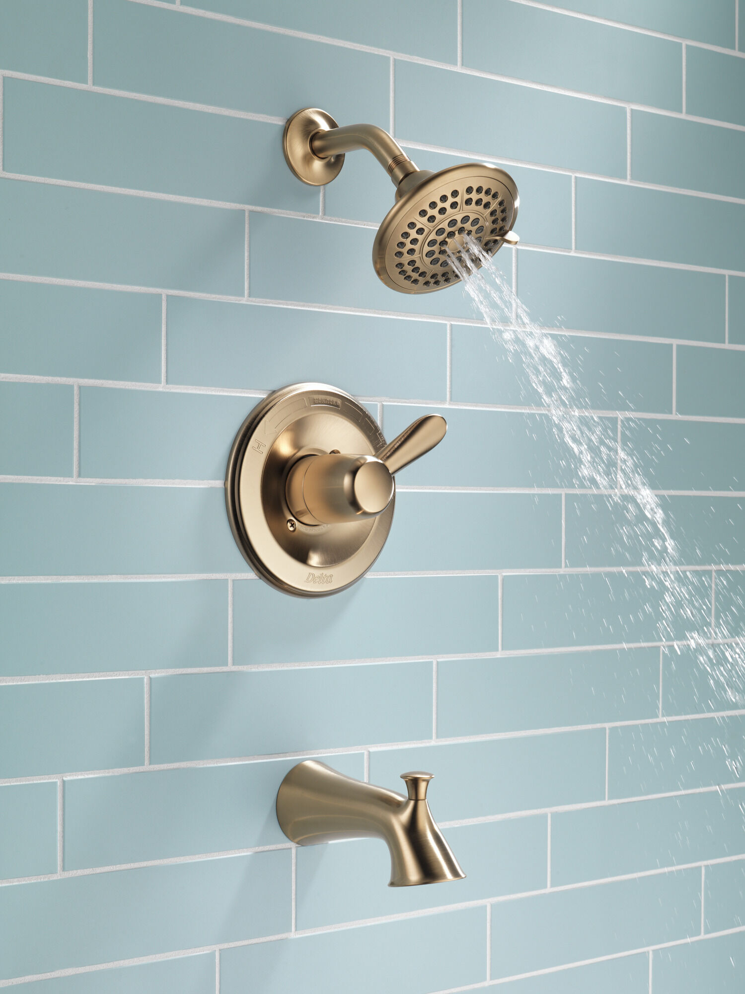 T14438-CZ Для ванны и душа Monitor® серии 14 Delta Faucet Lahara Шампанское бронза  - Вид №7