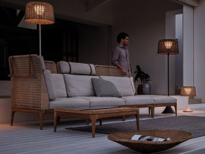 Плетеный и тканый модульный садовый диван