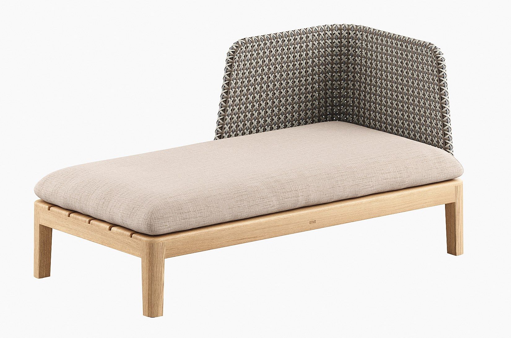 Садовая спальная кровать, обитая синтетической тканью и тиком Royal Botania Calypso Lounge ARCH-00126757 - Вид №1