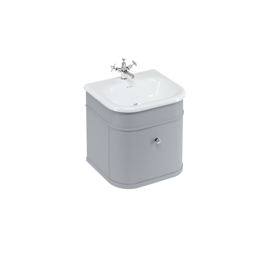 Burlington Chalfont Chalfont 550мм Тумбочка с одним выдвижным ящиком - Классический серый с никелевыми ножками CH55G-CHLEGNKL  - Вид №4
