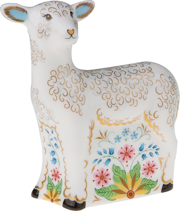 98214 Royal Crown Derby Пресс-папье Royal Crown Derby "Барашек" 9,5см (эксклюзив для Дома Фарфора) Фарфор костяной 