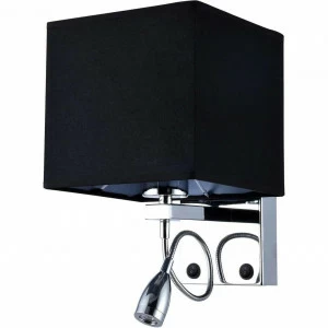 Бра металлическое с абажуром и светодиодной лампой черное Duo 2064/02/02W STILFORT КУБ 00-3930733 Черный