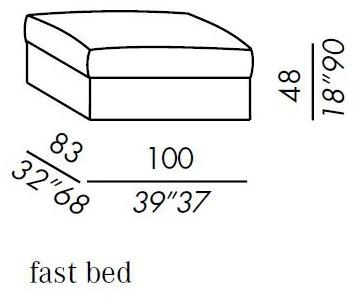 Meridiani Пуф-кровать со съемным чехлом из ткани Fox sun-id-1397130 - Вид №2