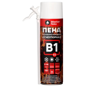 Пена монтажная бытовая Masterteks B1 огнеупорная 385 мл