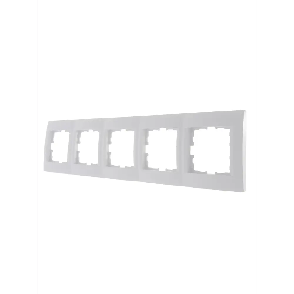 Рамка для розеток и выключателей Lezard Karina 5 постов горизонтальная цвет белый STLM-2130142 - Вид №1