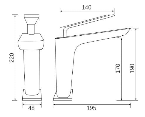 Однорычажный смеситель для раковины Fontana Showers блеск ARCH-00031771 - Вид №13