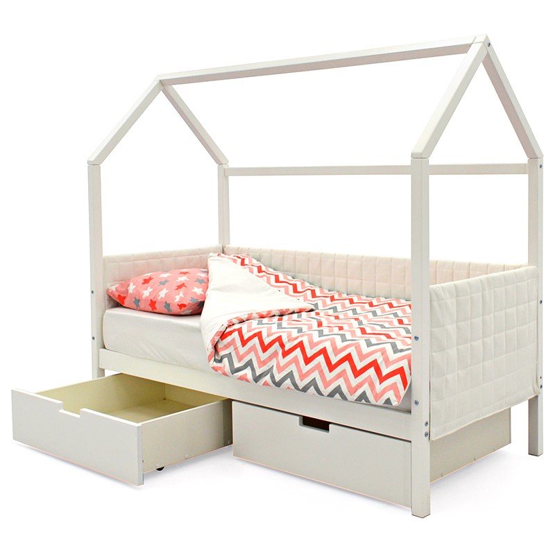 Детская кровать-домик мягкая белая Svogen БЕЛЬМАРКО  00-3873179 Белый Santreyd  - Вид №5