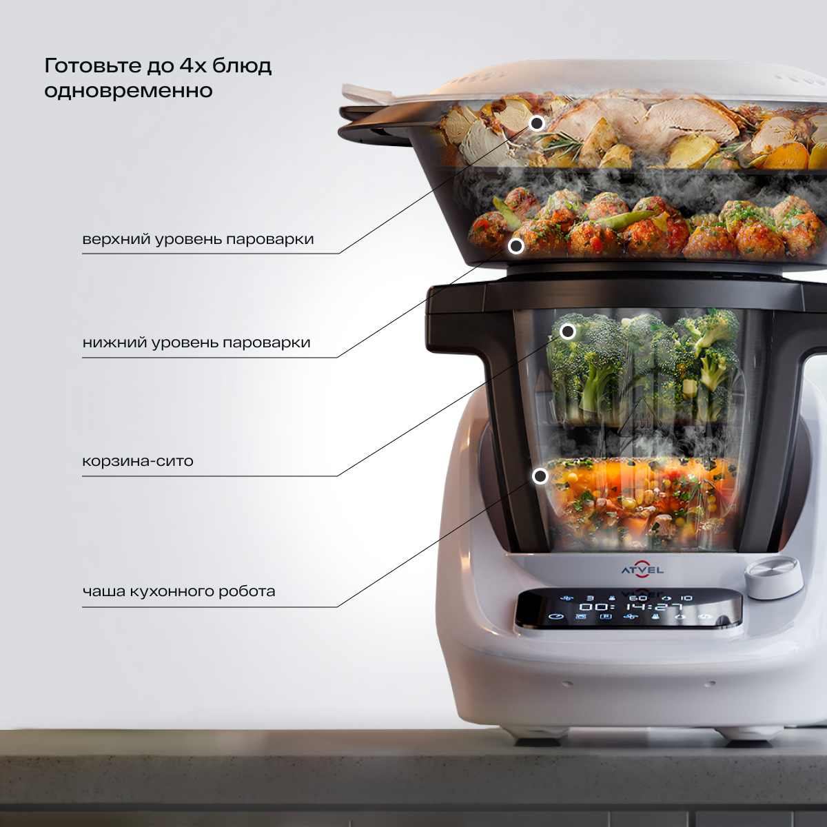 9252902 Кухонный комбайн Kitchenbot M1 43204 белый ATVEL STDN-0086723 - Вид №26