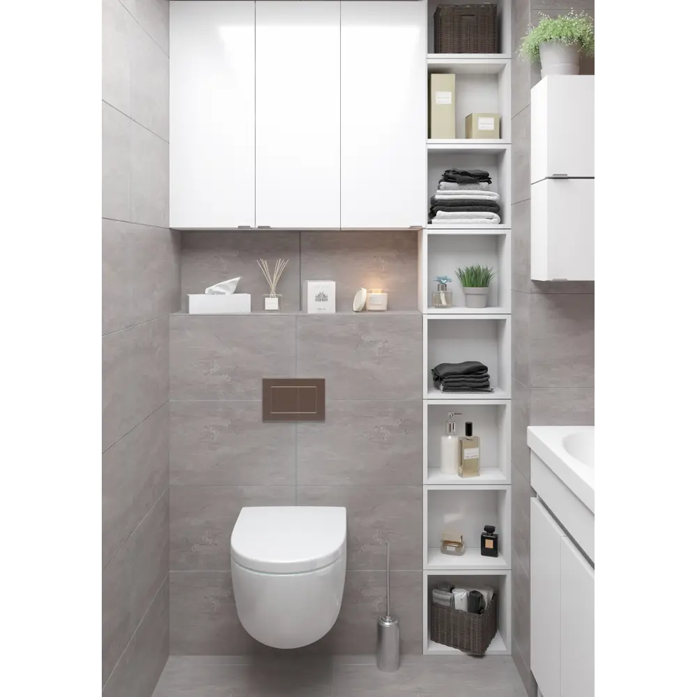 Каркас шкафа подвесного Sensea Смарт 60x80х25 см цвет белый STLM-2177639 - Вид №4