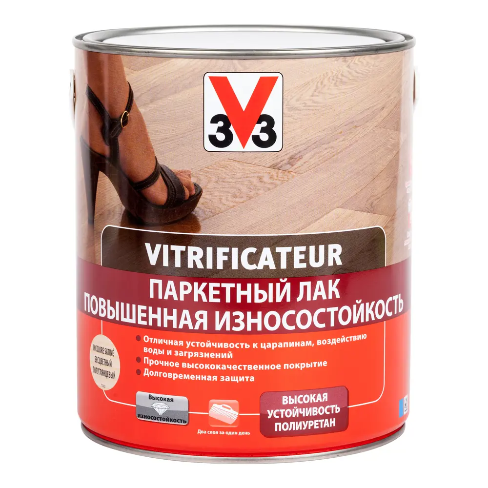 Лак паркетный V33 прозрачный 2.5 л STLM-2118671