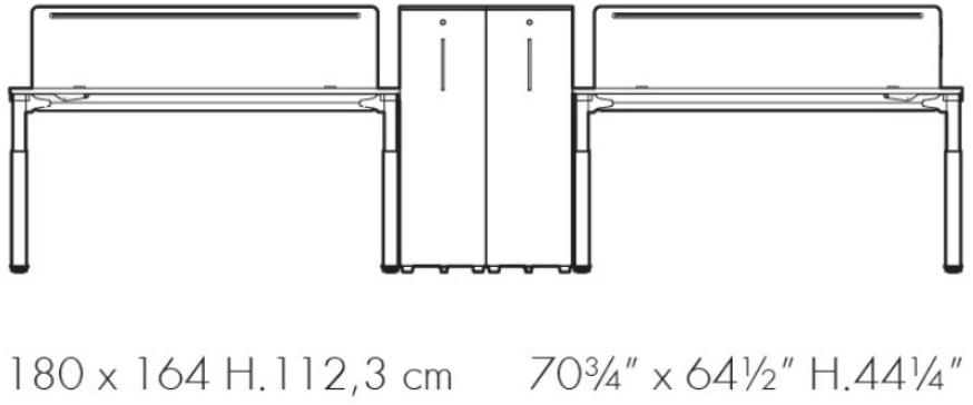 Bralco Прямоугольный стол из меламина Winglet sun-id-1477285 - Вид №3