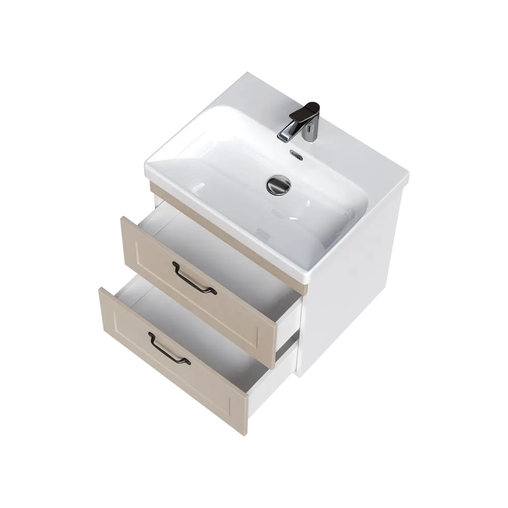 Тумба под раковину подвесная Гала 60x56x47.6 см цвет бежевый Santreyd STLM-2180445 - Вид №5