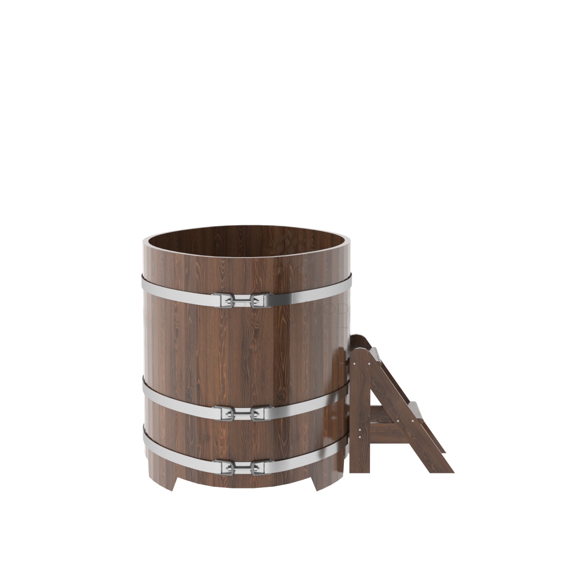 1290 Купель овальная из дуба 0,92х1,66х1,0 морёная Alyarus  - Вид №2