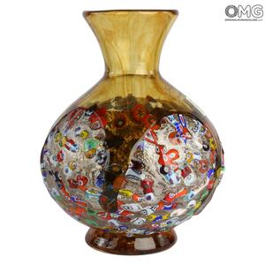 4471 ORIGINALMURANOGLASS Ваза Санчо - янтарная - муранское стекло OMG 13 см