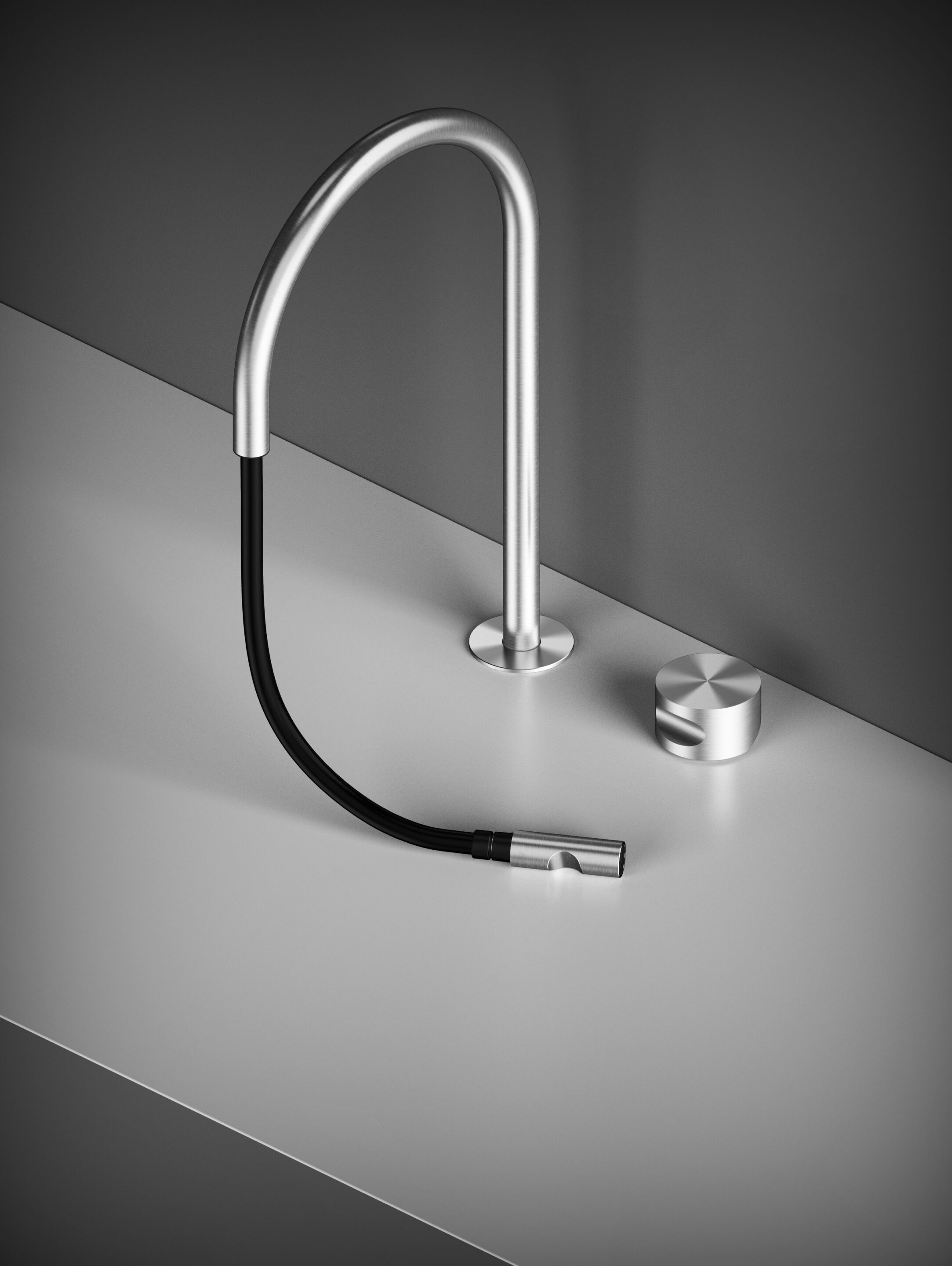 Смеситель для кухни из нержавеющей стали со съемным ручным душем Quadrodesign Kitchen Inox ARCH-00049948 - Вид №2