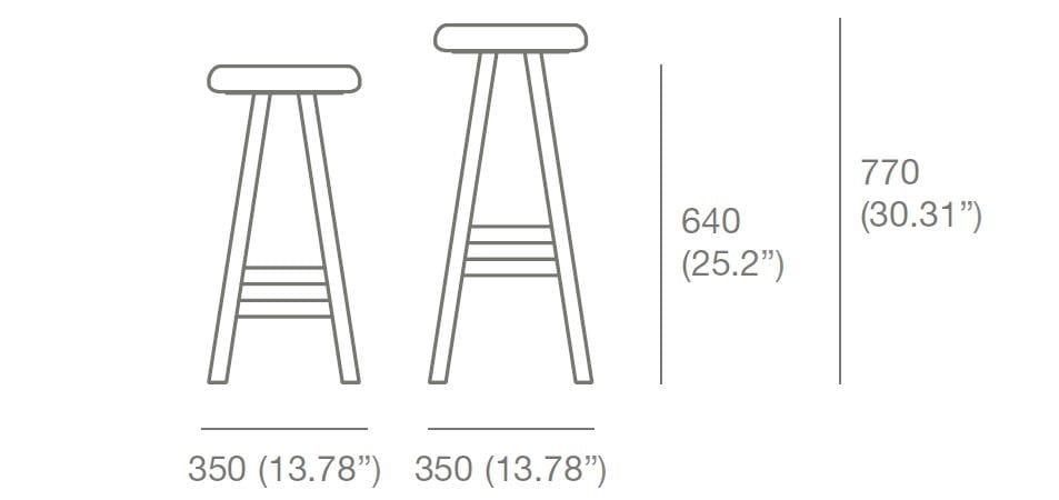 Высокий дубовый стул Case Oki-Nami ARCH-00135131 - Вид №2