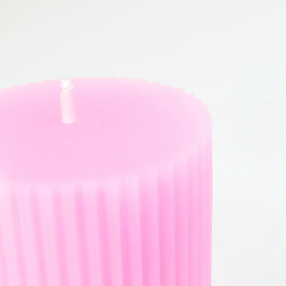 Дизайнерская свеча-столбик Ribbed розовая 10 см 89370284 Santreyd STLM-0824128 - Вид №1
