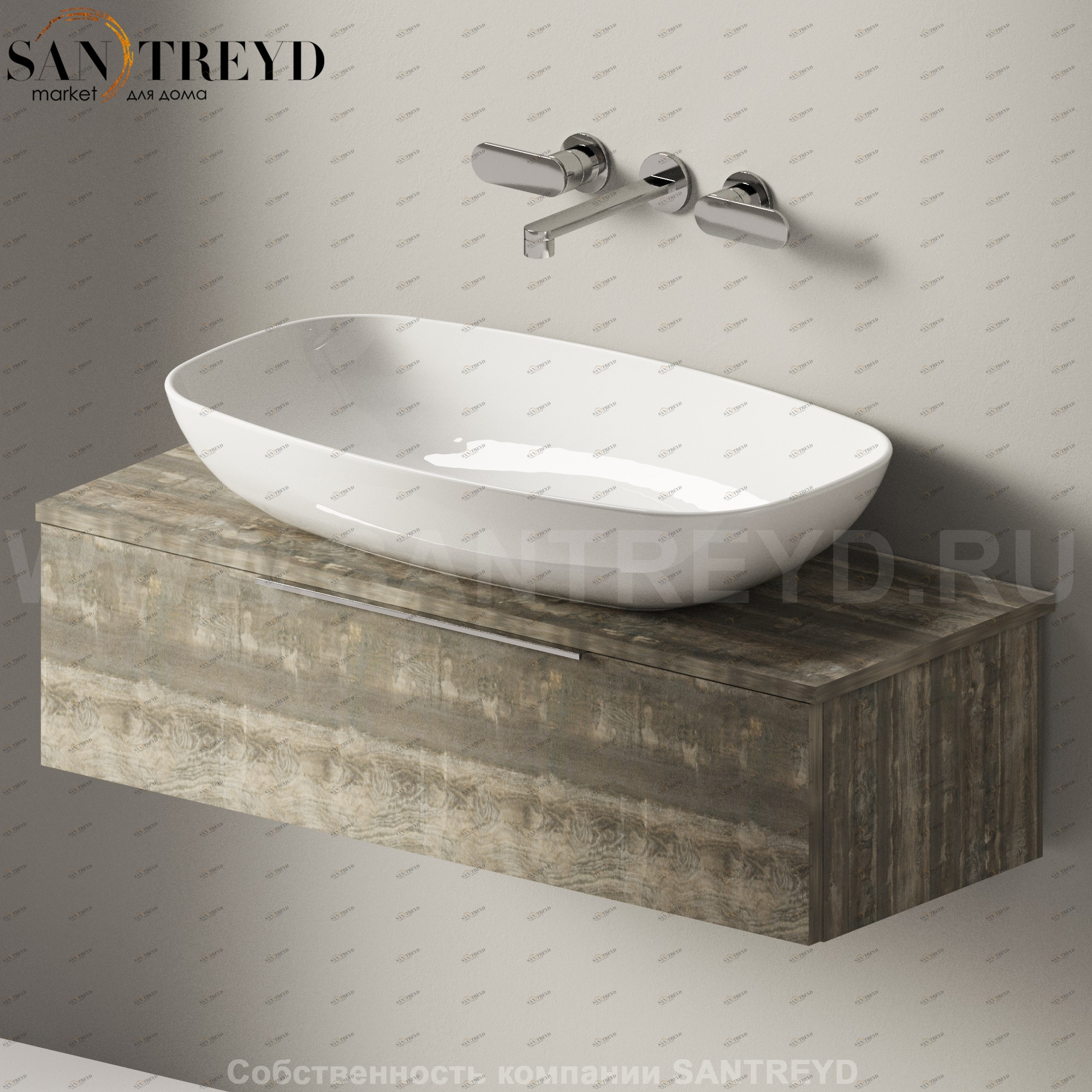 Flaminia BOX Настенная тумба для раковины 95 см с 1 ящиком BX994.WE Ceramica Flaminia BX994WE